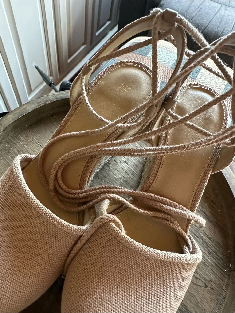 MICHAEL Michael Kors Blush Canvas Espadrille Wedge Sandals